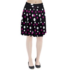 Pink And White Dots Pleated Skirt by Valentinaart