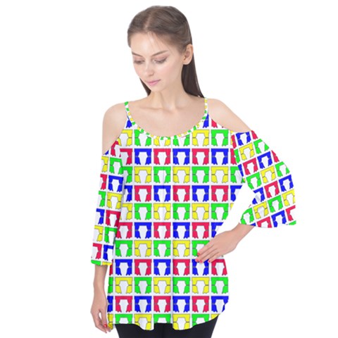 Colorful Curtains Seamless Pattern Flutter Tees by Amaryn4rt