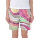 Abstract Colorful Background Wavy Women s Basketball Shorts View1