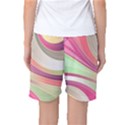 Abstract Colorful Background Wavy Women s Basketball Shorts View2
