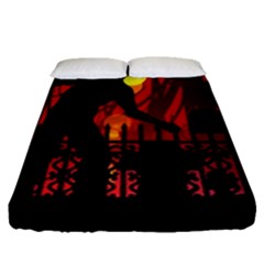 Horror Zombie Ghosts Creepy Fitted Sheet (queen Size) by Amaryn4rt