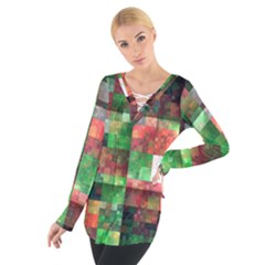 Paper Background Color Graphics Women s Tie Up Tee by Amaryn4rt