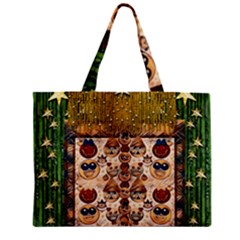 Festive Cartoons In Star Fall Zipper Mini Tote Bag by pepitasart