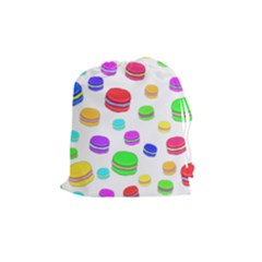 Macaroons Drawstring Pouches (medium)  by Valentinaart