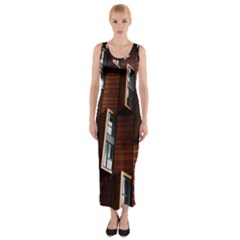 Abstract Architecture Building Business Fitted Maxi Dress by Amaryn4rt
