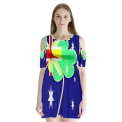 St  Patrick Australia And Ireland Irish Shamrock Australian Country Flag  Shoulder Cutout Velvet  One Piece by yoursparklingshop