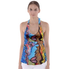 Graffiti Wall Color Artistic Babydoll Tankini Top by Amaryn4rt