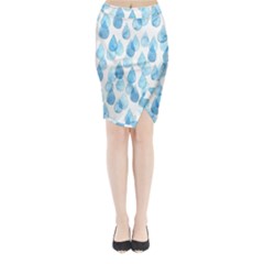 Rain Drops Midi Wrap Pencil Skirt by Brittlevirginclothing