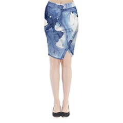 Paint In Water Midi Wrap Pencil Skirt by Brittlevirginclothing
