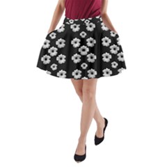 Dark Floral A-line Pocket Skirt by dflcprintsclothing