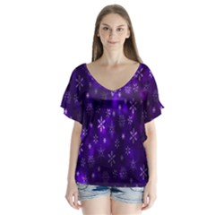 Bokeh Background Texture Stars Flutter Sleeve Top by Amaryn4rt