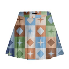 Fabric Textile Textures Cubes Mini Flare Skirt by Amaryn4rt
