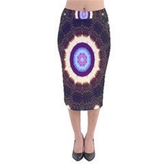 Mandala Art Design Pattern Ornament Flower Floral Velvet Midi Pencil Skirt by Amaryn4rt