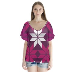 Pattern Background Texture Aztec Flutter Sleeve Top by Amaryn4rt