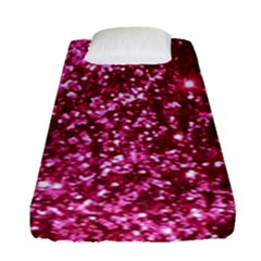Pink Glitter Fitted Sheet (single Size) by Amaryn4rt