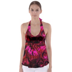 Abstract Bubble Background Babydoll Tankini Top by Amaryn4rt