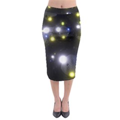 Abstract Dark Spheres Psy Trance Midi Pencil Skirt by Amaryn4rt