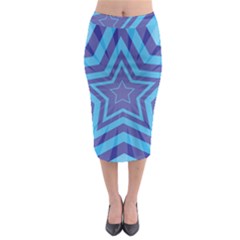 Abstract Starburst Blue Star Midi Pencil Skirt by Amaryn4rt