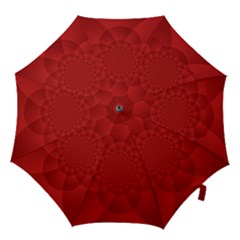 Psychedelic Art Red  Hi Tech Hook Handle Umbrellas (large) by Amaryn4rt