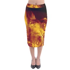 Ablaze Abstract Afire Aflame Blaze Velvet Midi Pencil Skirt by Amaryn4rt