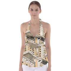 Apartments Architecture Building Babydoll Tankini Top by Amaryn4rt