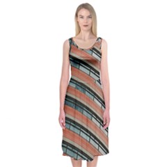 Architecture Building Glass Pattern Midi Sleeveless Dress by Amaryn4rt