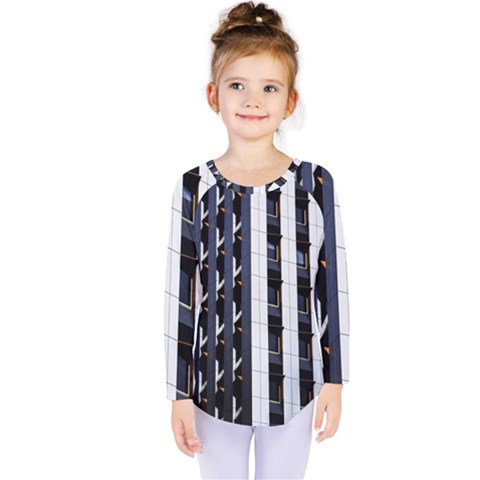 Architecture Building Pattern Kids  Long Sleeve Tee by Amaryn4rt