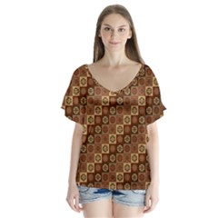 Background Structure Flutter Sleeve Top by Amaryn4rt