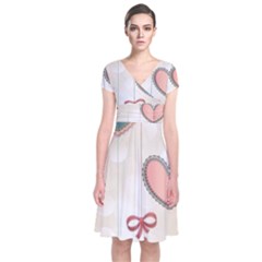 Cute Hearts Short Sleeve Front Wrap Dress by Brittlevirginclothing
