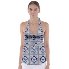 Ceramic Portugal Tiles Wall Babydoll Tankini Top by Amaryn4rt