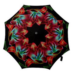 Flower Pattern Design Abstract Background Hook Handle Umbrellas (medium) by Amaryn4rt