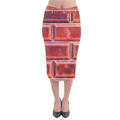 Portugal Ceramic Tiles Wall Velvet Midi Pencil Skirt by Amaryn4rt