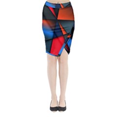3d And Abstract Midi Wrap Pencil Skirt by Nexatart