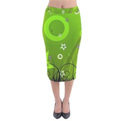 Art About Ball Abstract Colorful Velvet Midi Pencil Skirt by Nexatart