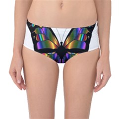 Abstract Animal Art Butterfly Mid-waist Bikini Bottoms by Nexatart