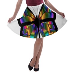 Abstract Animal Art Butterfly A-line Skater Skirt by Nexatart