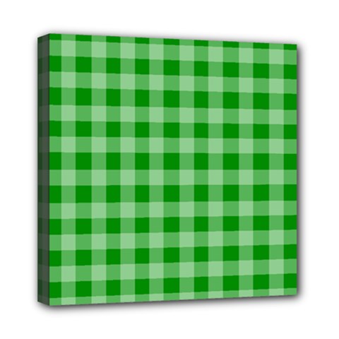 Gingham Background Fabric Texture Mini Canvas 8  X 8  by Nexatart