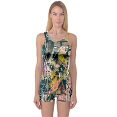 Art Graffiti Abstract Lines One Piece Boyleg Swimsuit by Nexatart