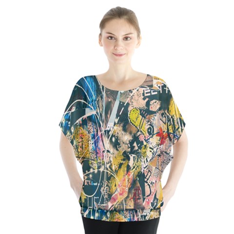 Art Graffiti Abstract Lines Blouse by Nexatart
