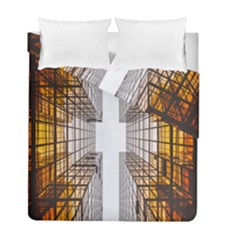 Architecture Facade Buildings Windows Duvet Cover Double Side (full/ Double Size) by Nexatart