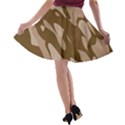 Background For Scrapbooking Or Other Beige And Brown Camouflage Patterns A-line Skater Skirt View2