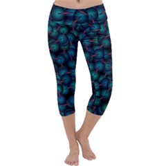 Background Abstract Textile Design Capri Yoga Leggings by Nexatart
