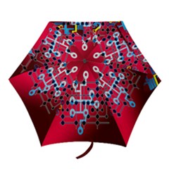 Board Circuits Trace Control Center Mini Folding Umbrellas by Nexatart