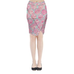Moroccan Flower Mosaic Midi Wrap Pencil Skirt by Brittlevirginclothing