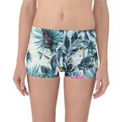Grey Flowers Boyleg Bikini Bottoms by Brittlevirginclothing
