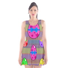 Holidays Occasions Easter Eggs Scoop Neck Skater Dress by Nexatart
