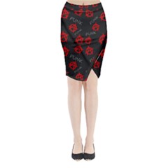 Anarchy Pattern Midi Wrap Pencil Skirt by Valentinaart