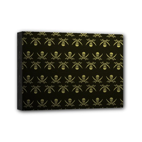Abstract Skulls Death Pattern Mini Canvas 7  X 5  by Nexatart