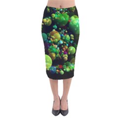 Abstract Balls Color About Velvet Midi Pencil Skirt by Nexatart