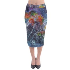 Abstract Digital Art Midi Pencil Skirt by Nexatart